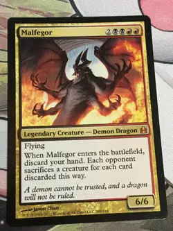 C5135 MAGIC GATHERING MTG COMMANDER MALFEGOR #208 MYTHIC HP - Image 1