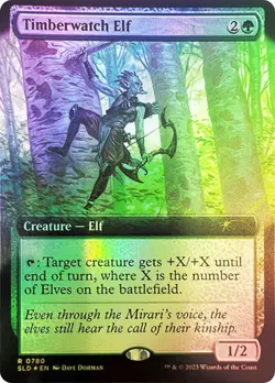 1 x Timberwatch Elf (0780) - Foil - Extended Art - Secret Lair - NM-Mint - MTG - Image 1