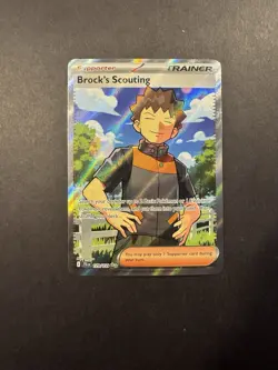 Pokemon TCG Trainer Brock's Scouting 179/159 Sv09: Journey Together Holo Card NM - Image 1
