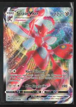 Scizor VMAX Ultra Rare SWSH03: Darkness Ablaze 119/189 NM Pokemon Card - Image 1