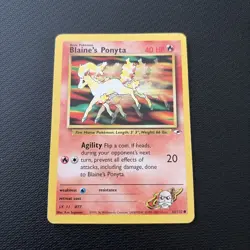 Near mint combined postage Blaine's Ponyta 63/132 Gym Heroes Pokemon Card WOTC - Image 1