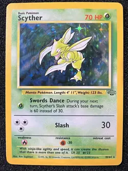 ALTERED - Pokemon TCG Scyther Jungle Unlimited 10/64 Holo Rare - Image 1