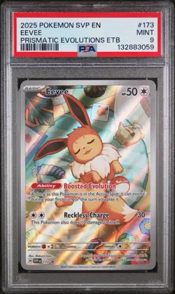 PSA 9 Eevee Prismatic Evolutions ETB Promo 173 Pokemon English Mint - Image 1