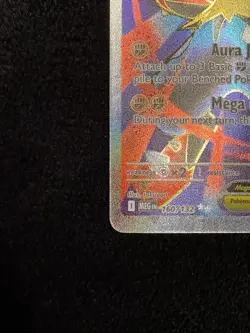 Pokemon Mega Lucario EX 160/132 Me01: Mega Evolution Full Art Holo Ultra Rare - Image 3