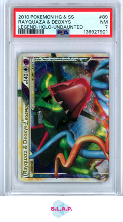 RAYQUAZA & DEOXYS LEGEND-HOLO-UNDAUNTED POKEMON HEARTGO & SOULSIL 2010 89 PSA 7 - Image 1