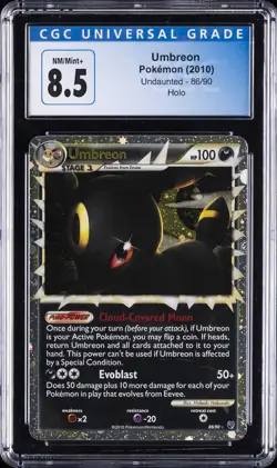 2010 POKEMON UNDAUNTED HOLO #86 UMBREON CGC 8.5 - Image 1