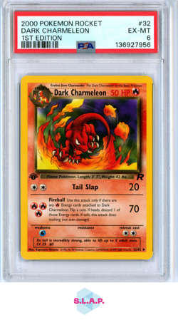 DARK CHARMELEON 1ST EDITION POKEMON ROCKET 2000 32 PSA 6 - Image 1