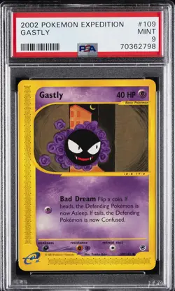 2002 POKEMON EXPEDITION #109 GASTLY PSA 9 - Image 1