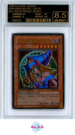 DARK MAGICIAN GIRL YU-GI-OH RDS-ENSE2 2005 RISE OF DESTINY ENGLISH LIM ED EG 8.5 - Image 1