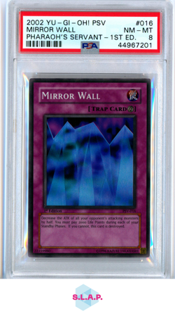MIRROR WALL PHARAOH'S SERVANT-1ST ED. 2002 YU-GI-OH! PSV-PHARAOH'S 016 PSA 8 - Image 1