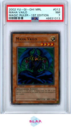 MAHA VAILO MAGIC RULER-1ST EDITION YU-GI-OH! MRL-MAGIC RULER 2002 012 PSA 7 - Image 1