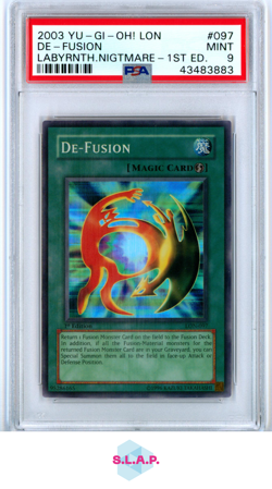DE-FUSION LABYRNTH.NIGTMARE-1ST ED. 2003 YU-GI-OH! LON-LABYRINTH O/N 097 PSA 9 - Image 1