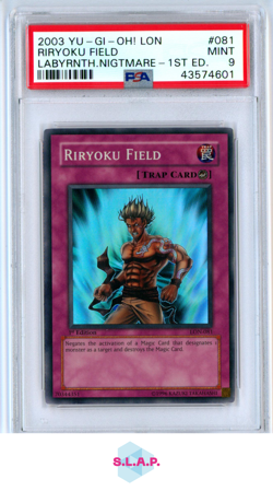 RIRYOKU FIELD LABYRNTH.NIGTMARE-1ST ED. 2003 YU-GI-OH! LON-LABYRINTH 081 PSA 9 - Image 1