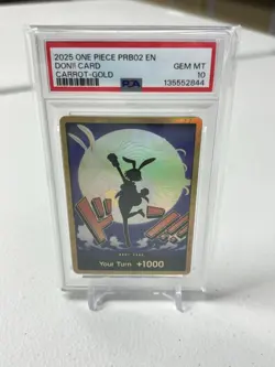 2025 ONE PIECE PRB02 DON!! CARD CARROT GOLD PSA 10 - Image 1