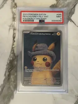 Pokemon Promo SVP #085 Pikachu Grey Felt Hat x Van Gogh PSA 9 BSP - Image 1