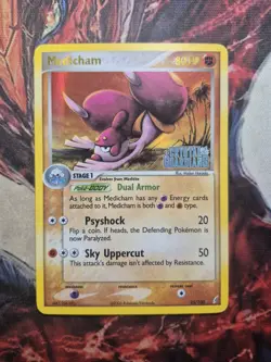 2006 Pokemon EX Crystal Guardians MEDICHAM Reverse Holo Stamped 25/100 LP/MP - Image 1