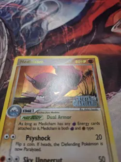 2006 Pokemon EX Crystal Guardians MEDICHAM Reverse Holo Stamped 25/100 LP/MP - Image 2