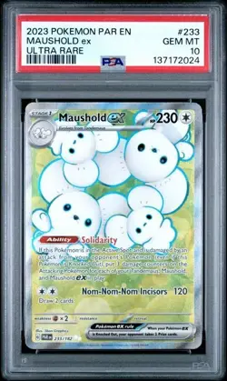 2023 POKEMON PAR EN-PARADOX RIFT ULTRA RARE - MAUSHOLD EX 233/182 - PSA 10 - Image 1