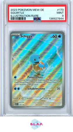 SQUIRTLE ILLUSTRATION RARE POKEMON GERMAN MEW DE-151 2023 170 PSA 9 - Image 1