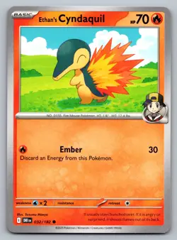Pokemon TCG SV10: Destined Rivals Ethan's Cyndaquil 032/182 - Image 1
