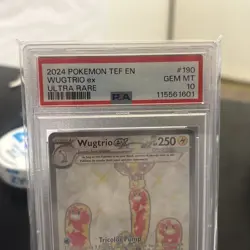 2024 POKEMON TEF EN-TEMPORAL FORCES ULTRA RARE #190 WUGTRIO EX PSA 10⚡ - Image 4
