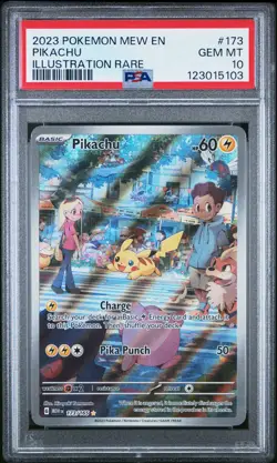 2023 POKEMON MEW EN-151 ILLUSTRATION RARE #173 PIKACHU PSA 10 - Image 1