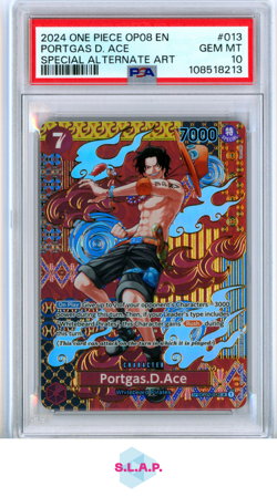 PORTGAS D. ACE ONE PIECE OP02-013 2024 TWO LEGENDS SP ENGLISH PSA 10 - Image 1