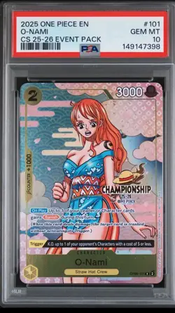 Bandai O-Nami OP06-101 CS 25-26 Event Pack One Piece CCG Rare Foil PSA 10 - Image 1