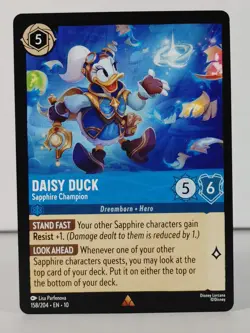Daisy Duck - Sapphire Champion - Rare LORCANA Whispers in the Well - #158 -B - Image 1