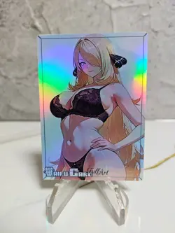 Cynthia Trading Card Waifu Goddess Story Anime Girl holo Karte Manga Full Art - Image 1