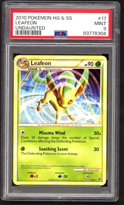 Pokemon Cards - PSA 9 Leafeon 17/90 - Undaunted HG & SS - MINT - PSA9 - Image 1