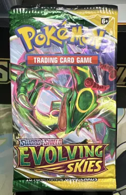 Sword and Shield Evolving Skies Rayqauza Art EMPTY BOOSTER PACKS No Cards - Image 1