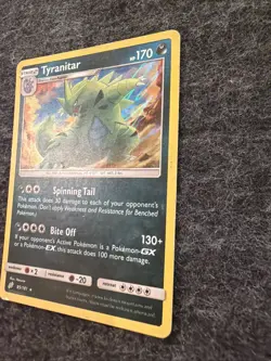 Pokemon TCG Tyranitar Holo Rare Card Sun & Moon Team Up 2019 85/181 MP - Image 3