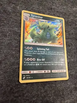 Pokemon TCG Tyranitar Holo Rare Card Sun & Moon Team Up 2019 85/181 MP - Image 4