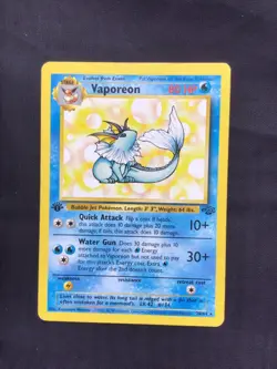 Pokemon Cards: 1st Edition Jungle Rare: Vaporeon 28/64 - Image 1