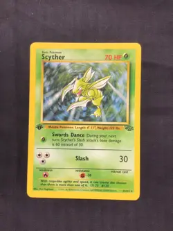 Pokemon Cards: 1st Edition Jungle Rare: Scyther 26/64 - Image 1