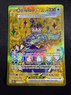 Pokemon TCG Terapagos EX 173/142 Stellar Crown Hyper Rare Gold Holo Card - Image 1