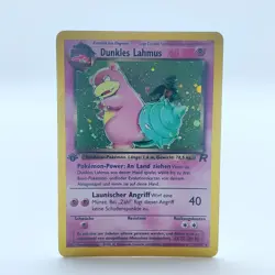 Pokemon TCG Karte - Dunkles Lahmus 12/82 Holo 1. Edition Deutsch Team Rocket - Image 1