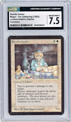 1993 MTG LIMITED EDITION (ALPHA) Common Samite Healer CGC 7.5 NEAR MINT + - Image 1