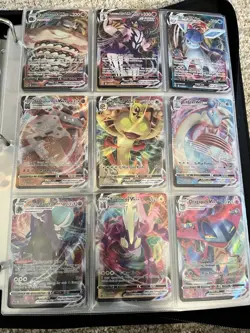 Pokemon Card Binder Lot 100+ VMAX VSTAR EX GX Holos Large 1,080 Card Zip Binder - Image 1