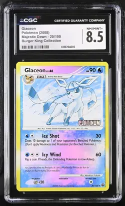 CGC 8.5 Glaceon 2008 Majestic Dawn 20/100 Burger King Collection Pokemon Card - Image 1