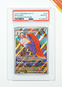 Pokemon PSA 10 Braviary #214 SSP IT Illustration Rare 2024 Italiano - Image 1