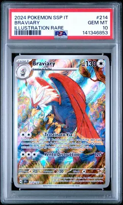 Pokemon PSA 10 Braviary #214 SSP IT Illustration Rare 2024 Italiano - Image 2