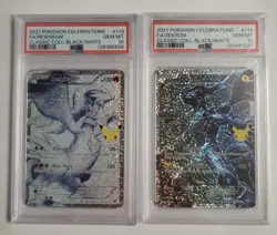 2021 Pokemon Celebrations Reshiram 113/114 & Zekrom 114/114 Full Art PSA 10 SET - Image 1