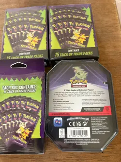 Factory Sealed Pokemon TCG - Tyranitar Tin + 3 Halogen Hanger Boxes - Image 3