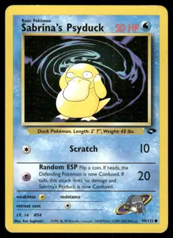 Pokemon Tcg Sabrina's Psyduck #99 Pokemon Gym Challenge MP - Image 1