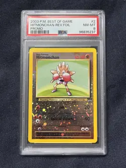 Pokemon TCG Hitmonchan #2 Best Of Game Promo Reverse Holo PSA 8 NM-MT - Image 1