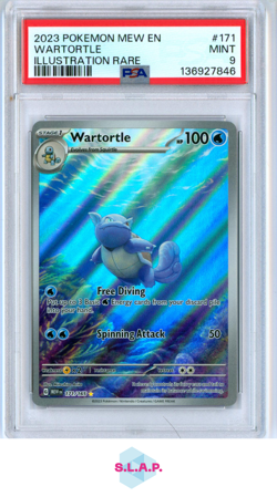 WARTORTLE ILLUSTRATION RARE POKEMON MEW EN-151 2023 171 PSA 9 - Image 1
