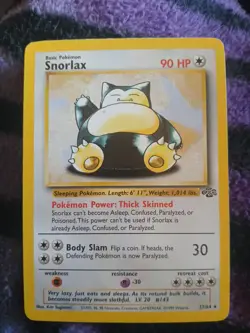 Pokemon TCG #143 Snorlax Rare Unlimited Base Set 30/130 Non Holo - Image 1