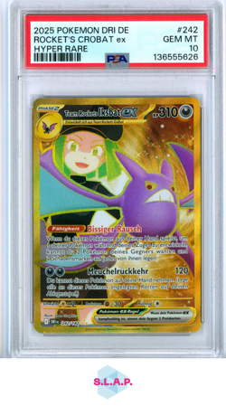 ROCKET'S CROBAT EX HYPER RARE POKEMON GER DRI DE-DESTINED RIVALS 2025 242 PSA 10 - Image 1